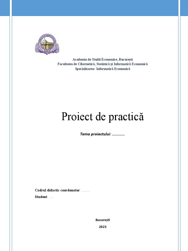 Model Proiect Practica CSIE | PDF