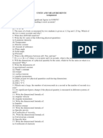UNITS AND MEASUREMENTS Assignment PDF