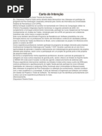 Carta de Intenção - modelo  Pós-Graduação  Farmacêutico