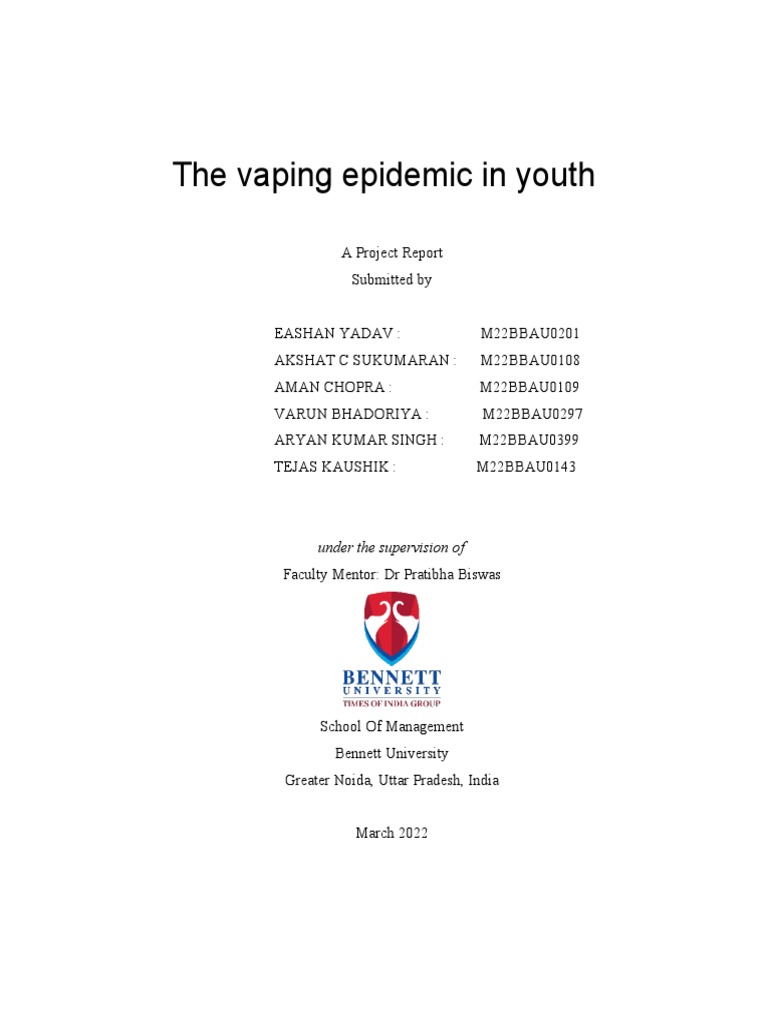 The Vaping Epidemic in Youth3 PDF Electronic Cigarette Smoking