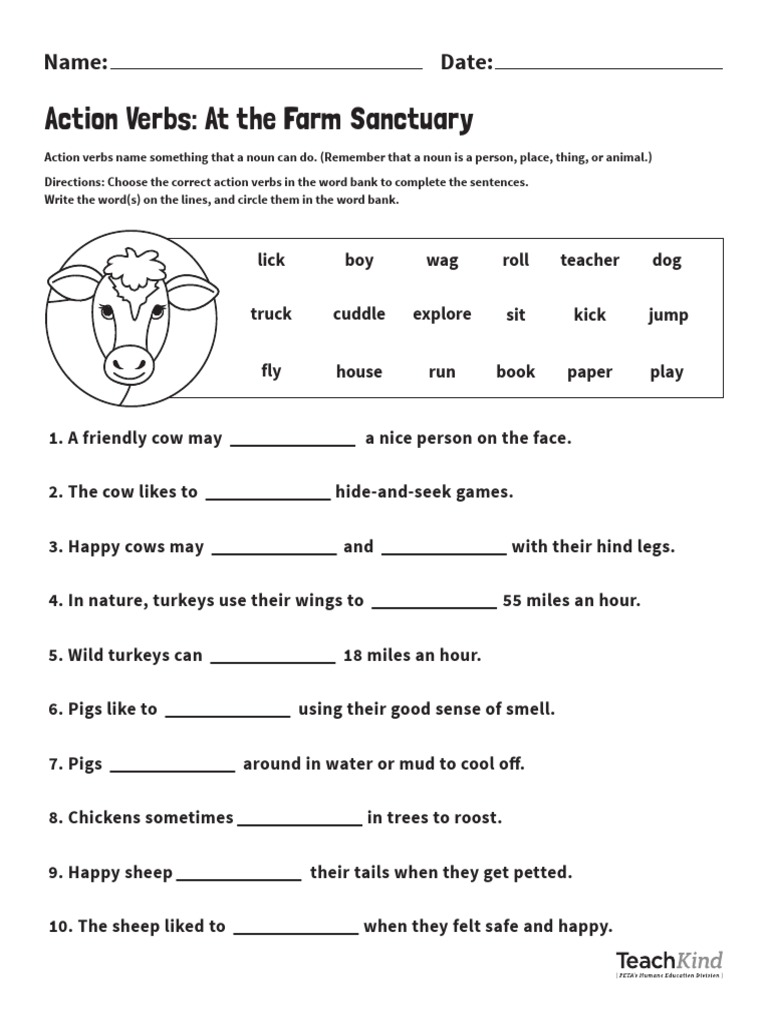 Animal Skills 2 PDF Noun Cattle