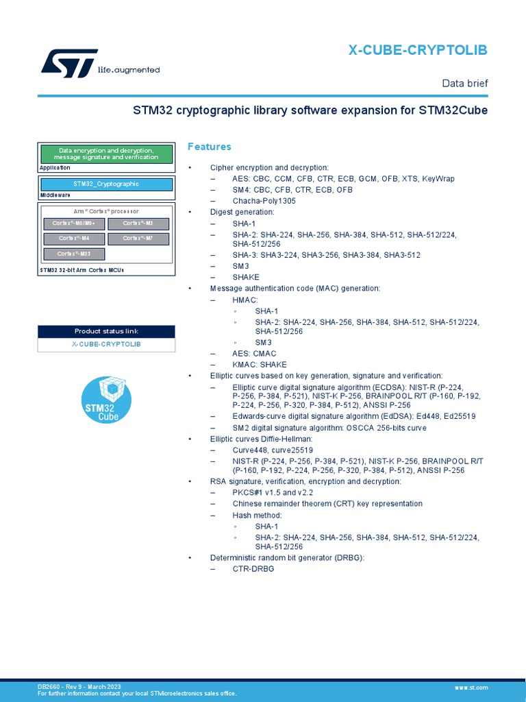 X Cube Cryptolib PDF | PDF | Cryptography | Security Technology