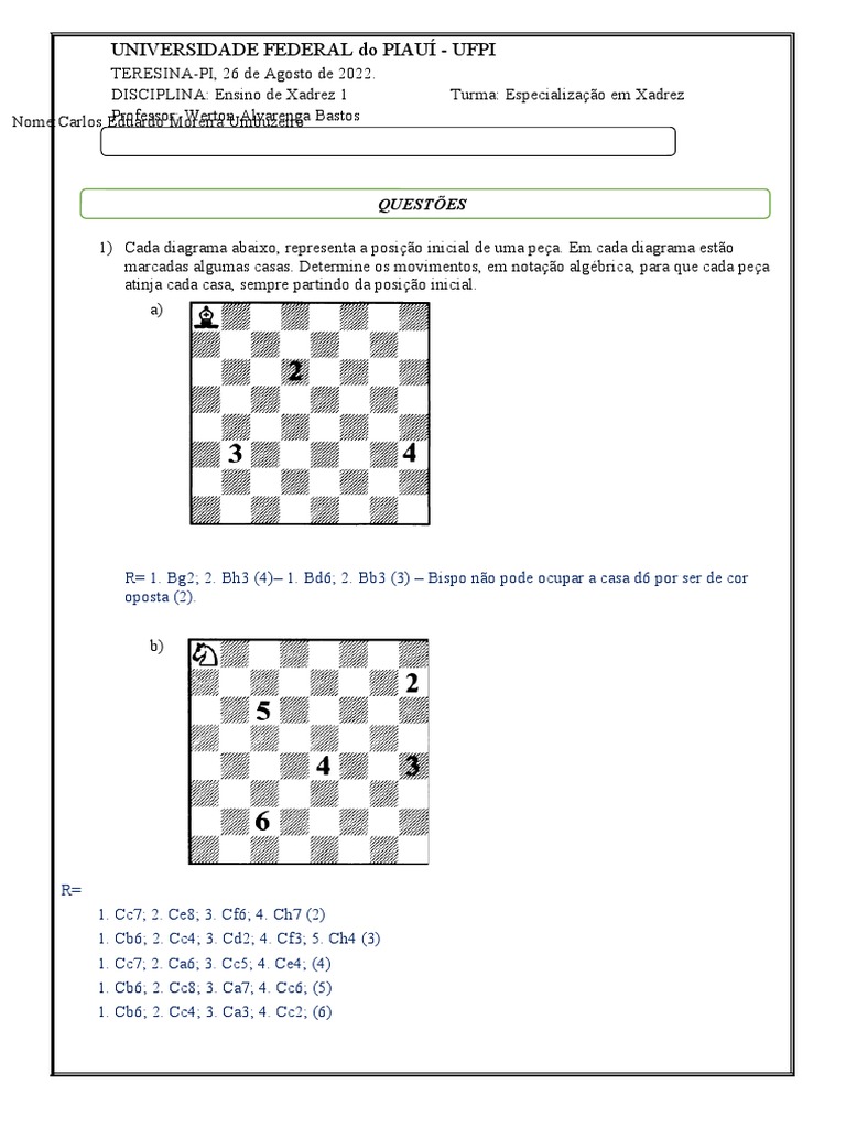 Xadrez 2 Revisão Regras : r/xadrez