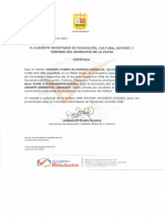 Resultados: El Suscrito Secretario de Educaci6N, Cultura, Deporte Y Turismo Del Municipio de La Plata Certifica