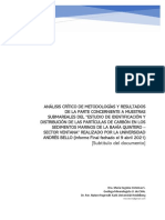 Análisis Crítico de Metodologías y Resultados del Estudio de Partículas de Carbón en Sedimentos Marinos de la Bahía Quintero