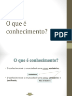 O Que É Conhecimento PDF