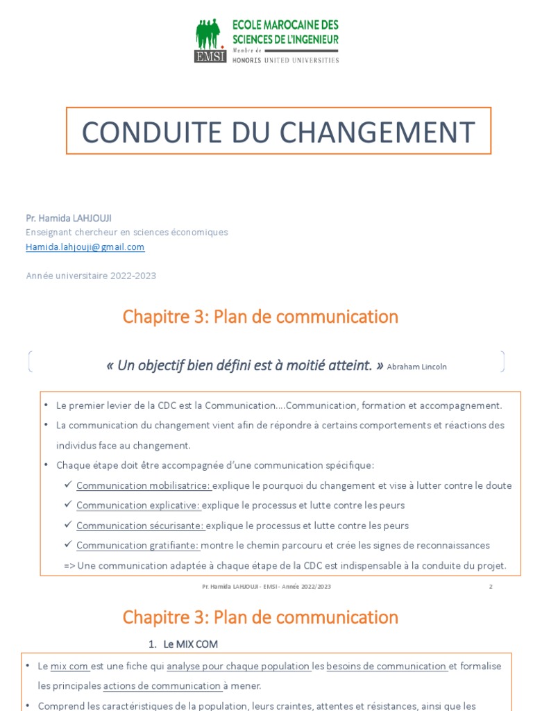 Plan de communication pour le changement | PDF | la communication ...