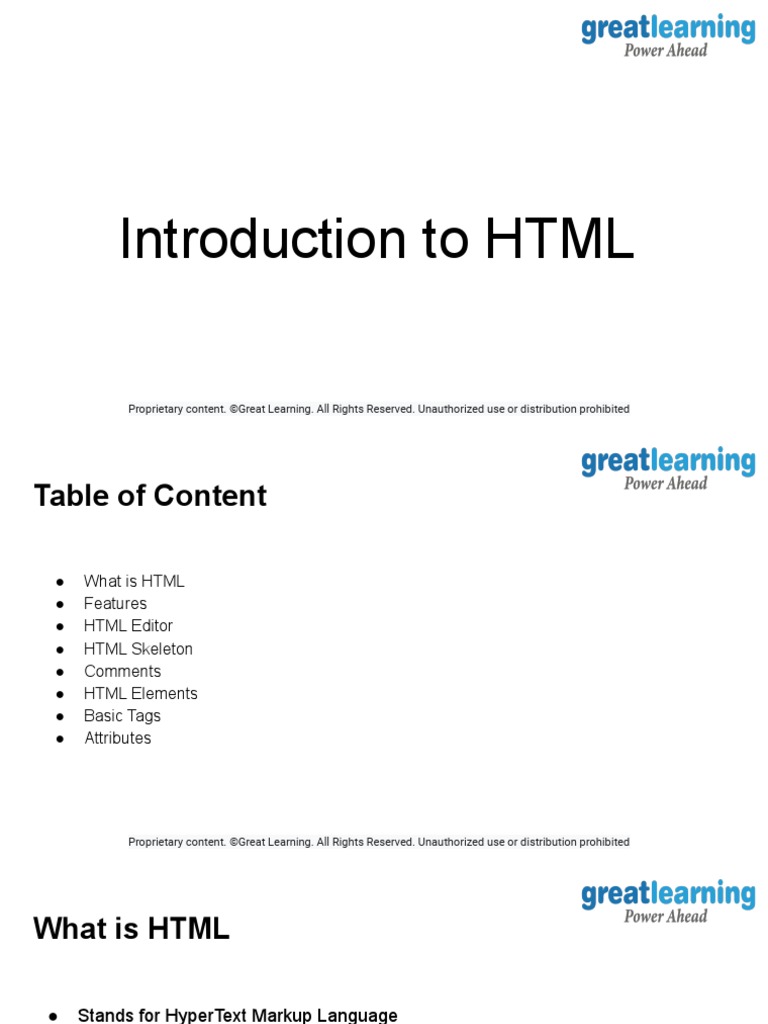Introduction To HTML | PDF | Html | Html Element