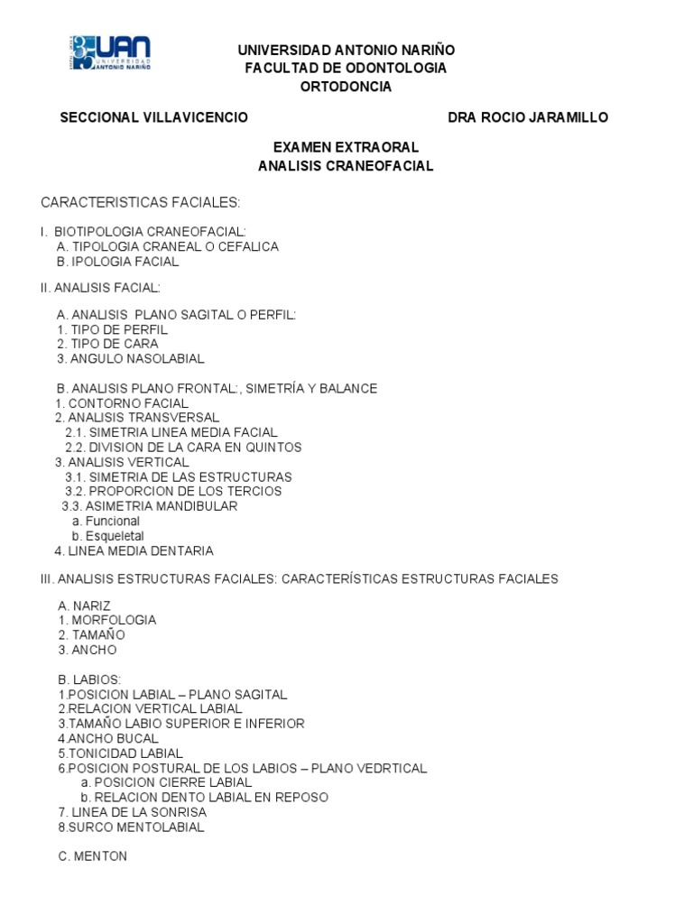 Análisis Facial en Ortodoncia | PDF | Cara | Ortodoncia