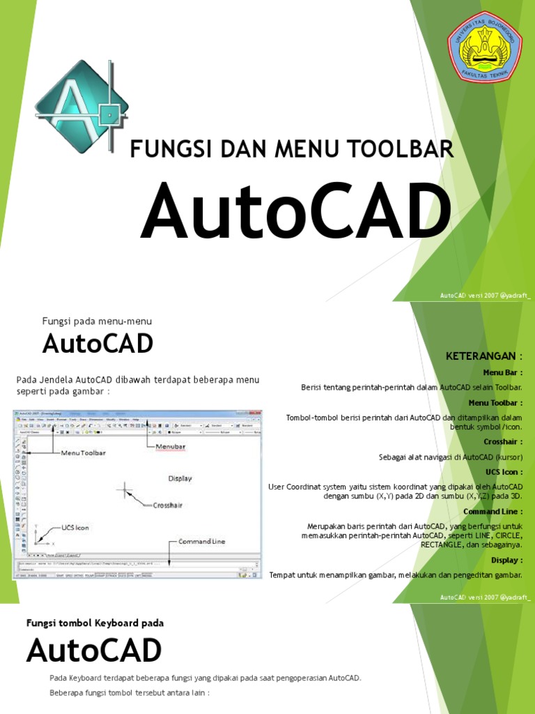 Fungsi - Menu Toolbar AutoCAD | PDF | Seni | Komputer