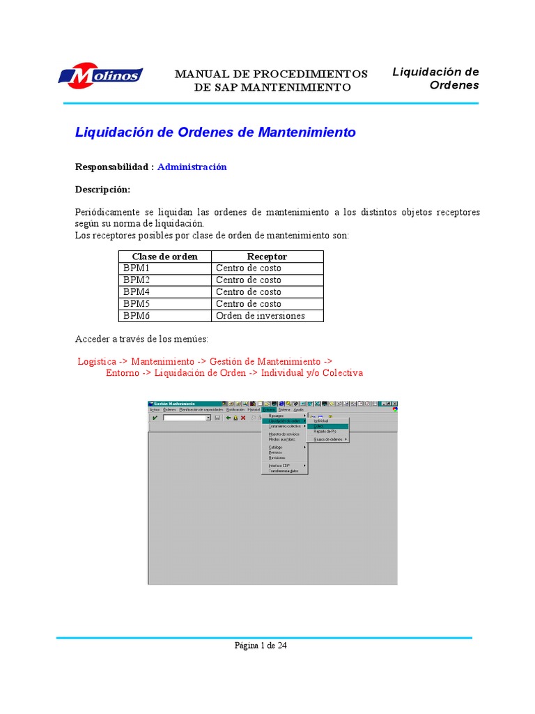 Liquidación de Órdenes en SAP | PDF | Informática | Ciencias de la