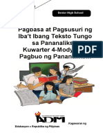 Pagbasa at Pagsusuri Tungo Sa Pananaliksik - Sem2 - Qtr4 - Modyul10 - Pagbuo - NG - Pananaliksik - V4