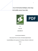 Neha Wali (2016-B.BHS-027) - Association Between Trait Emotional Intelligence, Body Image and Scoiability Among Young Adults PDF