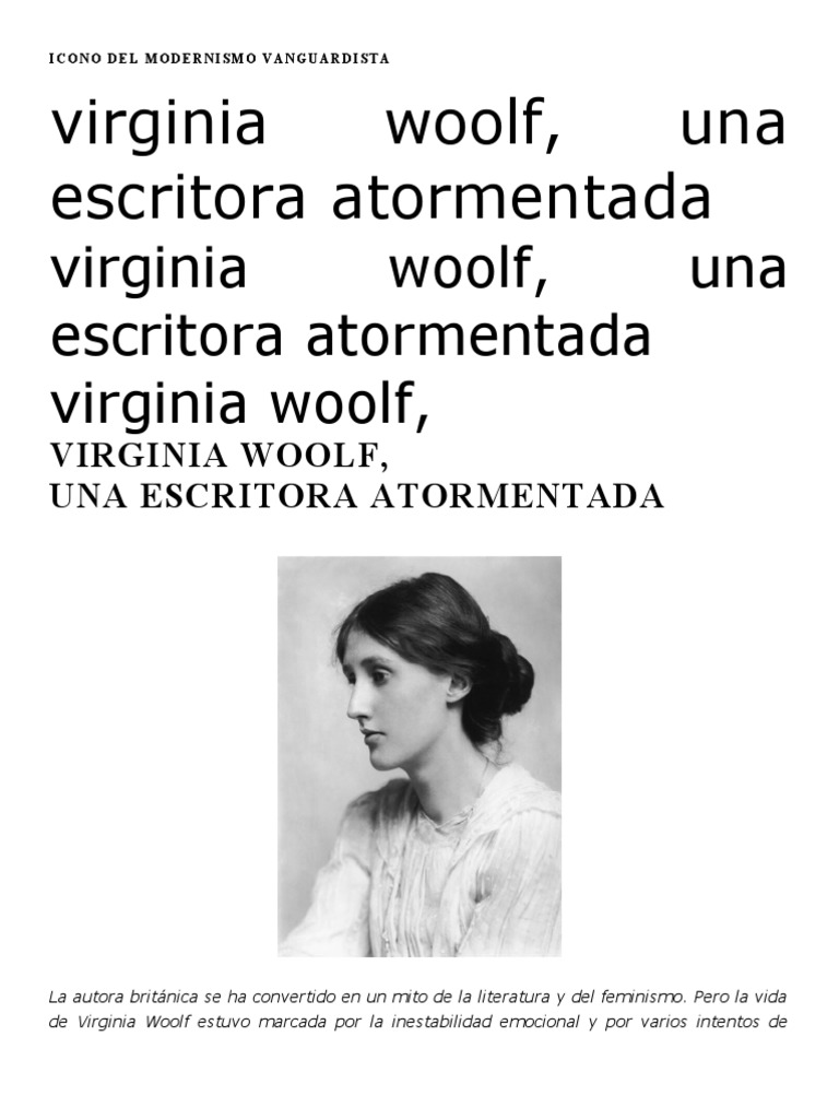 Vida y legado de Virginia Woolf PDF Virginia Woolf Grupo