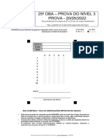 PROVA DO NÍVEL 3 DA 25ª OBA DE 2022