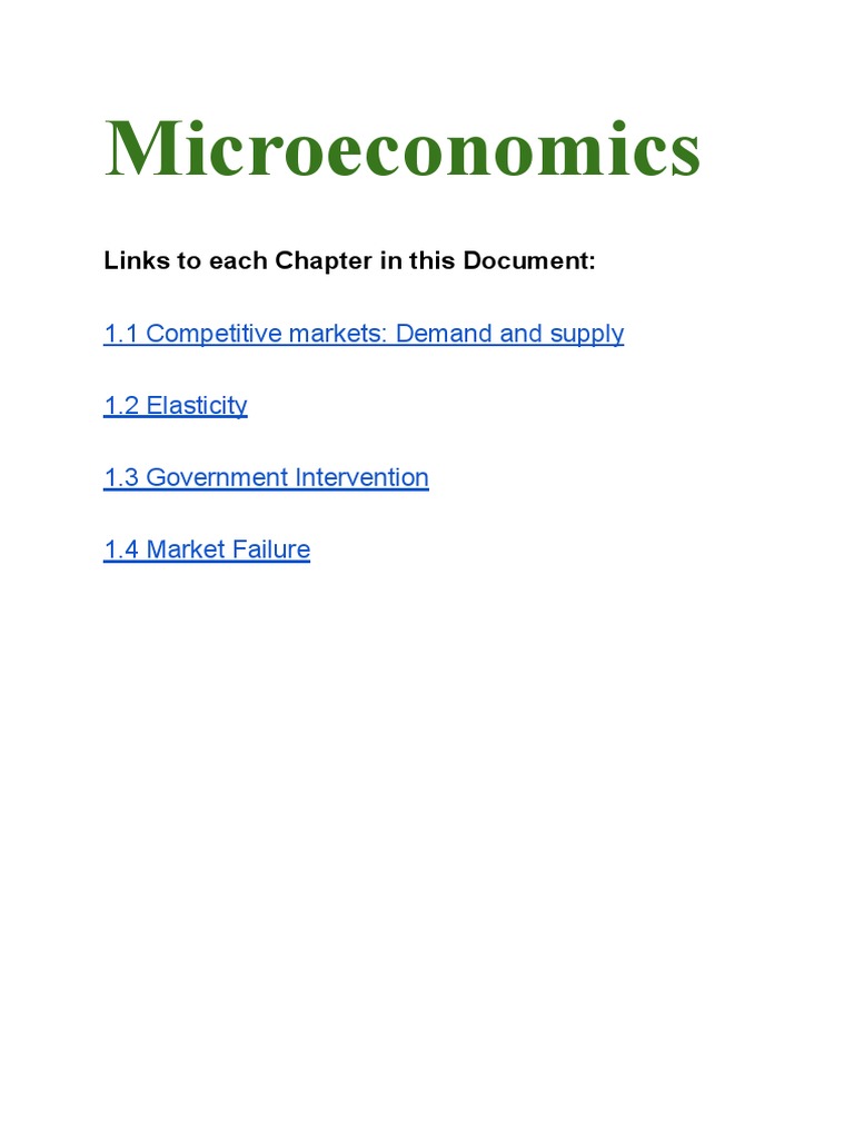 Microeconomics Notes Pdf Demand Price Elasticity Of Demand