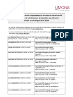 Séances Dinfo Organisées Par Les Services - Séminaire de Préparation Au Mémoire - 2018 2019 PDF
