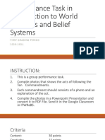 Performance Task in Introduction To World Religions and Belief Systems PDF
