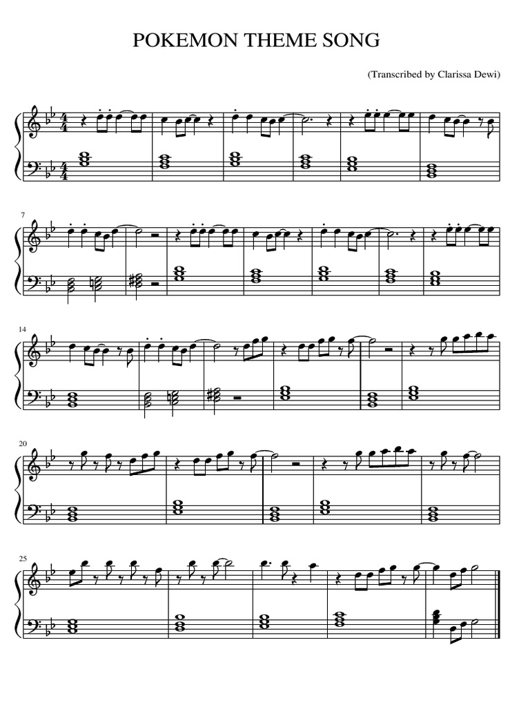 Pokémon Theme Song Lyrics | PDF
