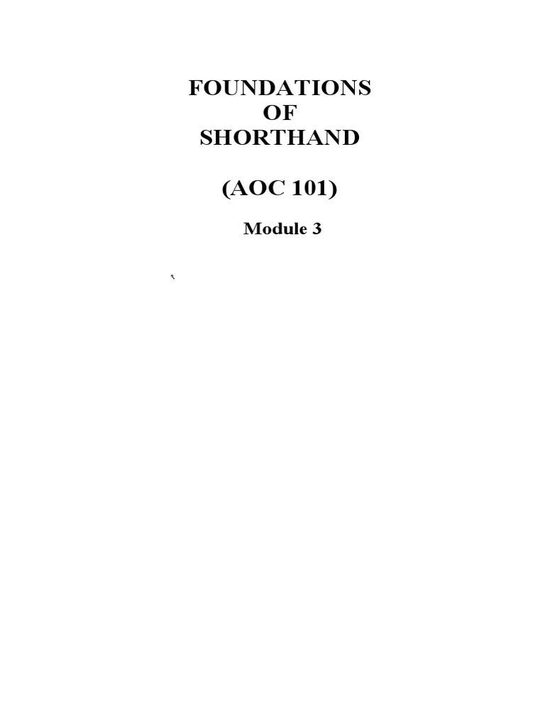 Module 3 Basic Shorthand | PDF | Languages | Foreign Language Studies