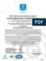 ISO 9001 y 13485 METAX INDUSTRIA Y COMERCIO S.A.C.