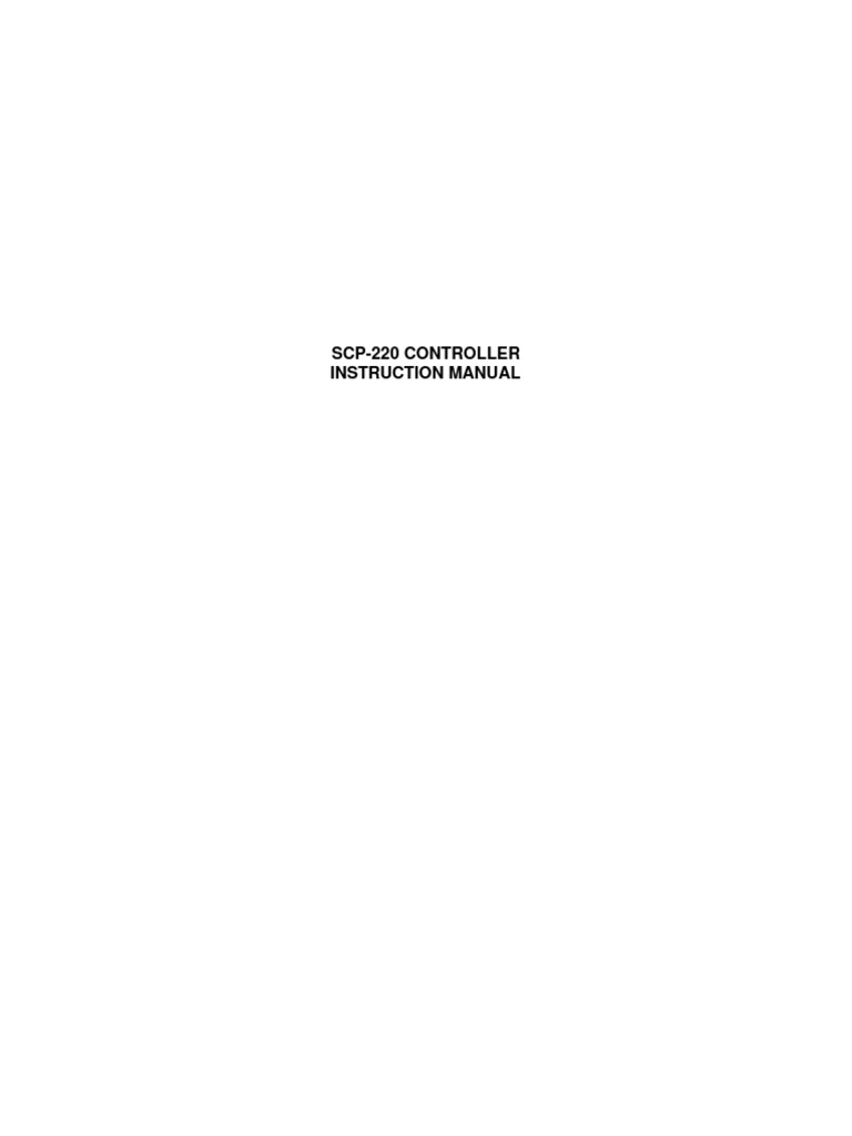 SCP-220 Controller Manual For Sterling | PDF