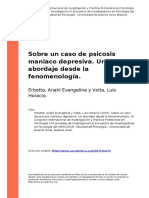 Erbetta, Anahi Evangelina y Volta, Lu (..) (2015) - Sobre Un Caso de Psicosis Maniaco Depresiva. Un Abordaje Desde La Fenomenologia