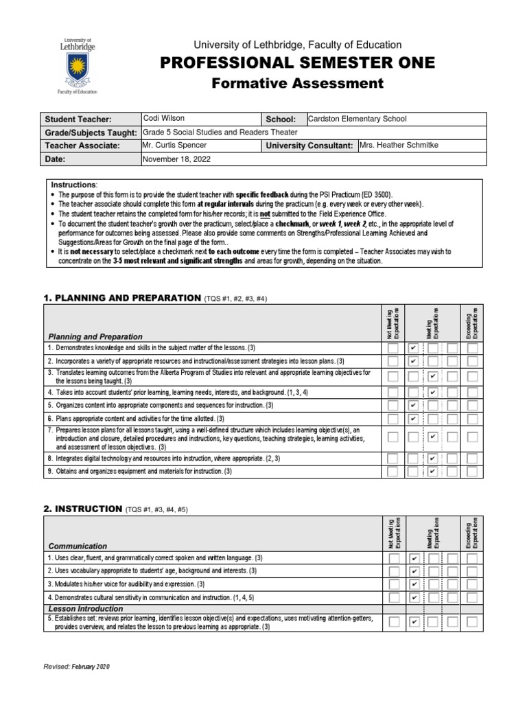 Ps1 Formative Assessment 1 Pdf Teachers Learning
