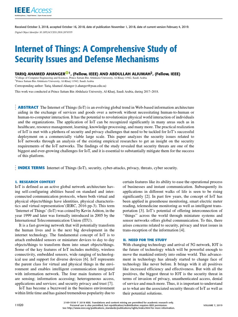 IoT Security: Challenges & Solutions | PDF | Internet Of Things | Security