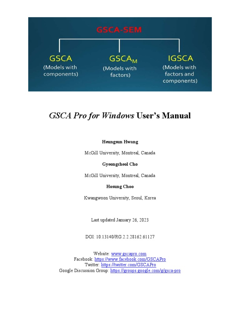 GSCA Pro User Manual | PDF