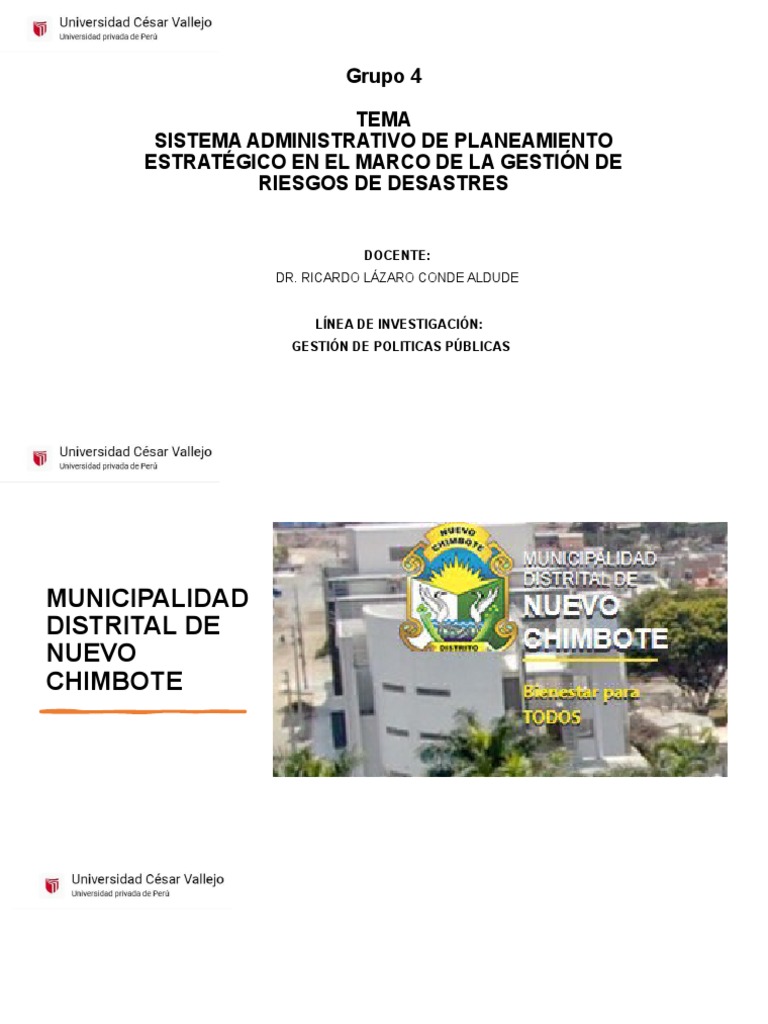 Gestión de Riesgos en Nuevo Chimbote | PDF | Gobierno local | Gobierno