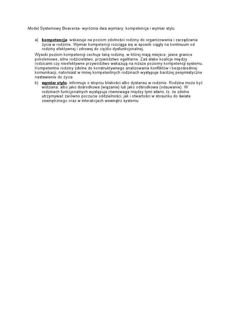 Model Systemowy Beaversa | PDF