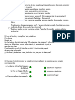 Test Prueba de Diagnóstico. Lengua y Literatura 1