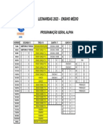 Programação geral da semana do ensino médio Leonardas 2023