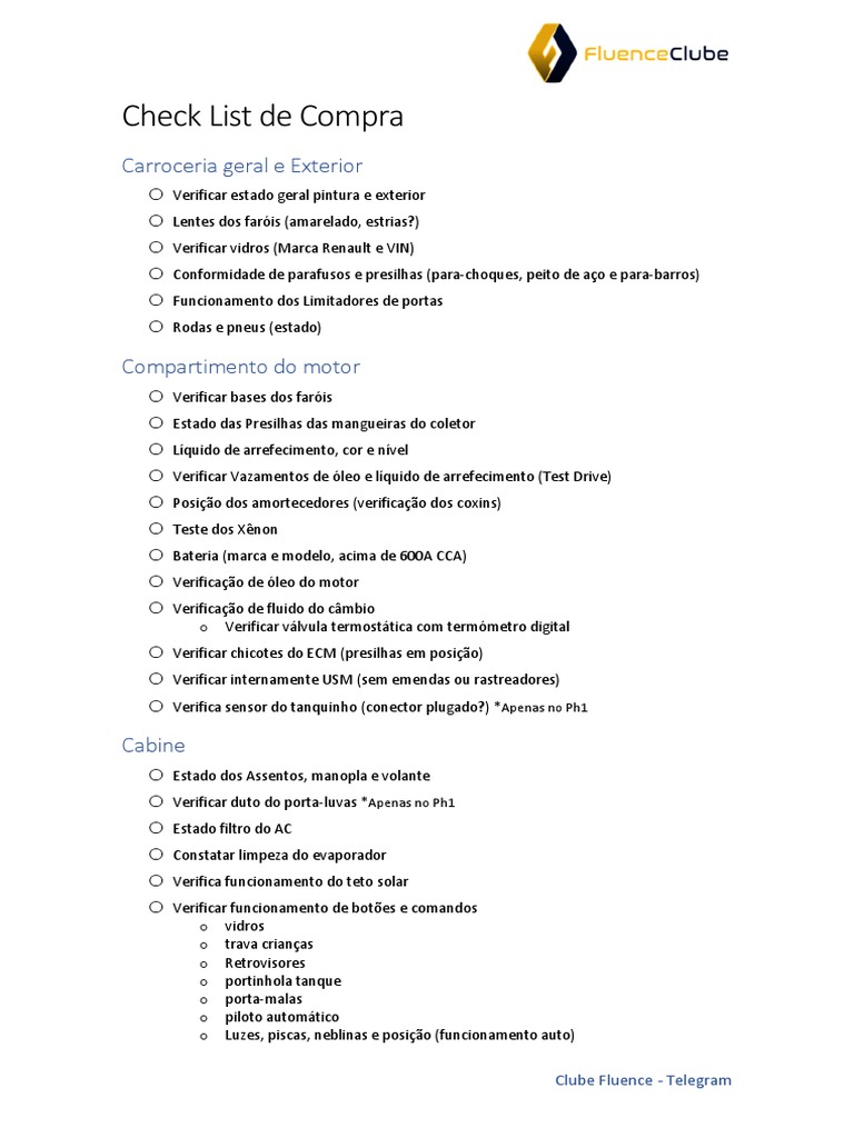Check List - Compra - Fluence - 230313 - 135911 | PDF | Gastronomia ...