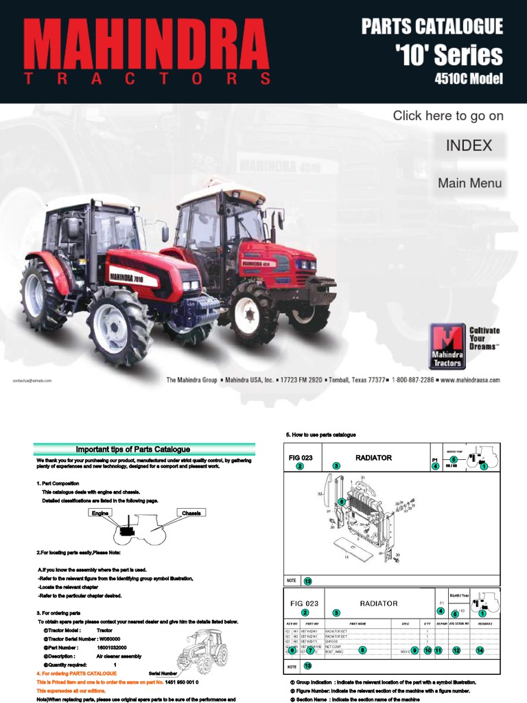Mahindra Tractor Parts Catalogue PDF | PDF | Four Wheel Drive | Steering