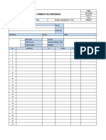 FO-HSE - 003 Formato de Asistencia