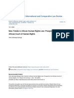 New Trends in African Human Rights Law - Prospects of An African C