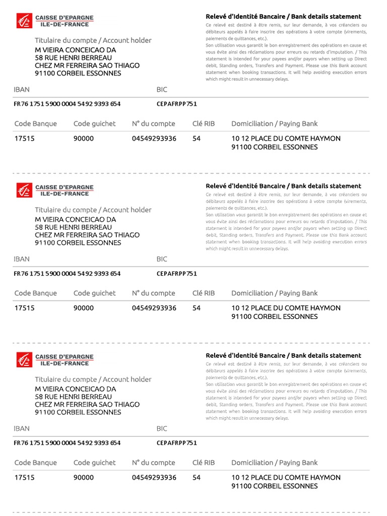 Rib 2 | PDF | Technologie bancaire | Services financiers