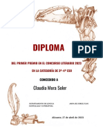 Diploma Concurso Literario SEGUNDO PREMIO PDF