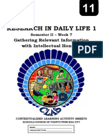 Applied - 11 - Research in Daily Life 1 - semII - CLAS7 - Gathering Relevant Information With Intellectual Honesty - v4 PNS PDF