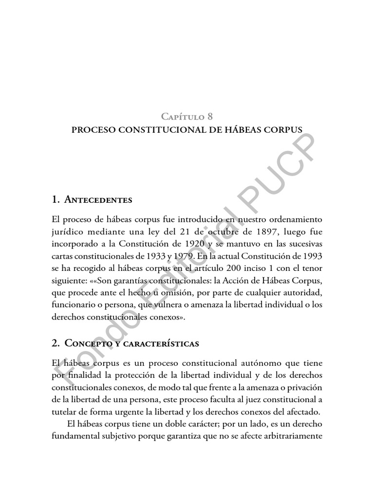 Proceso de Hábeas Corpus en Perú | PDF | Habeas corpus | Derecho ...