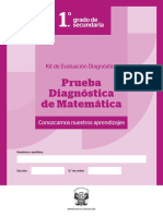 1ro Prueba Diagnóstica Matemática - Secundaria