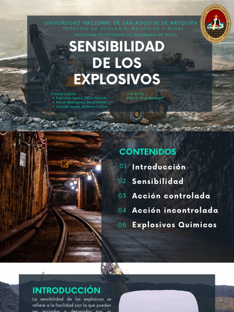 Sensibilidad de Los Explosivos - Ing de Minas B - Grupo5 PDF | PDF ...