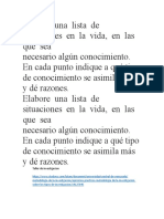 Elabore Una Lista de Situaciones en La Vida