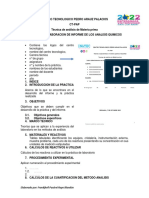 Formato de Elaboracion de Informe de Los Analisis Quimicos