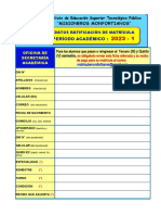 Ficha Datos Ratific. Matricula 2023-1 Iestp-Mm Formato