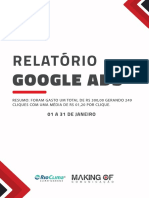 Google Ads relatório: $300 gastos gerando 249 cliques