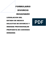 Formulario Divorcio Incausado Estado de Mexico