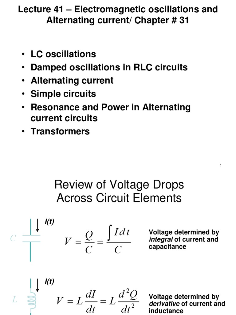 LC Oscillation PDF Capacitor Physics